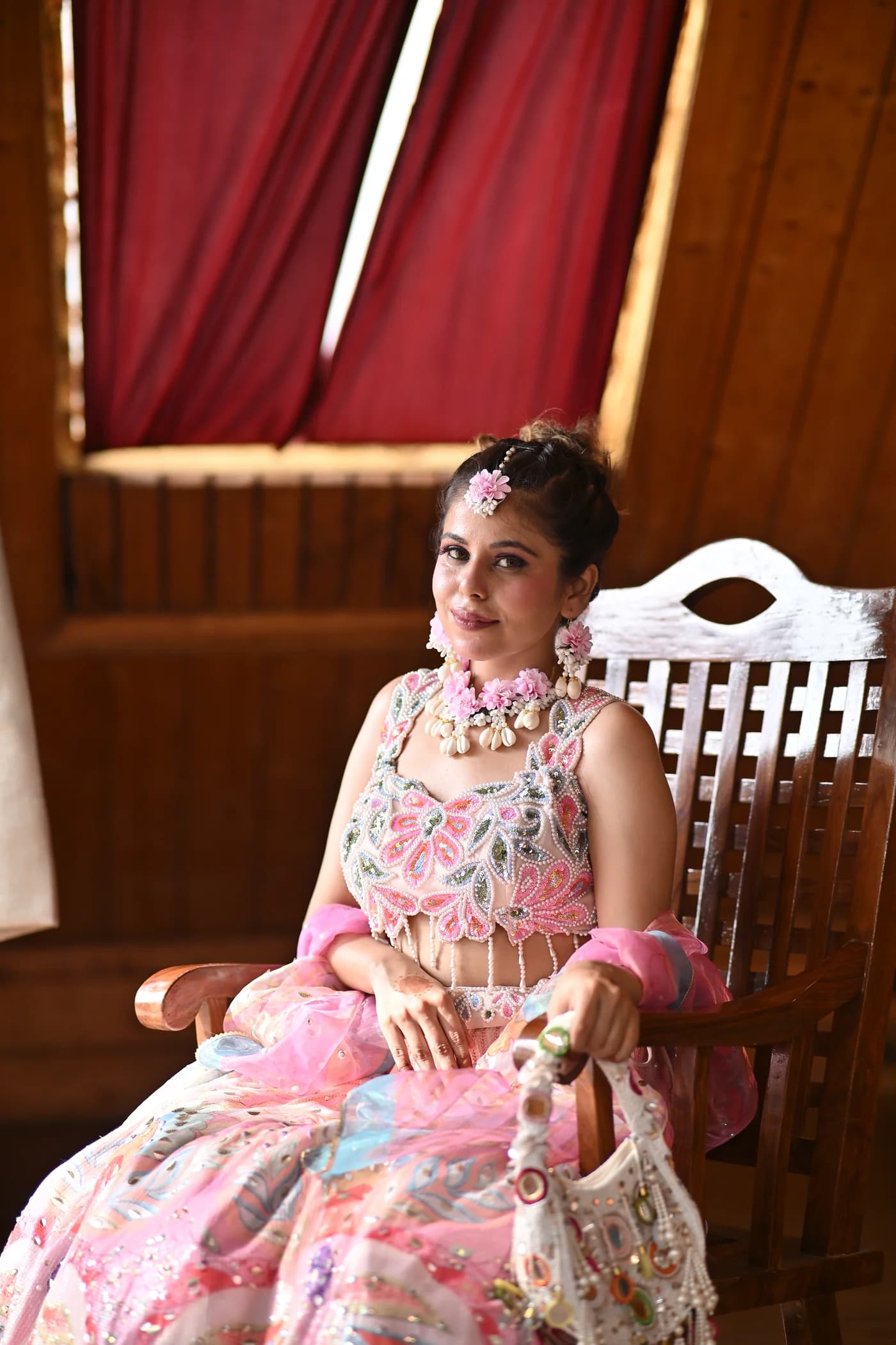 Hiteshi Multi-Pastel Floral Embellished Haldi Lehenga Set thumbnail 3