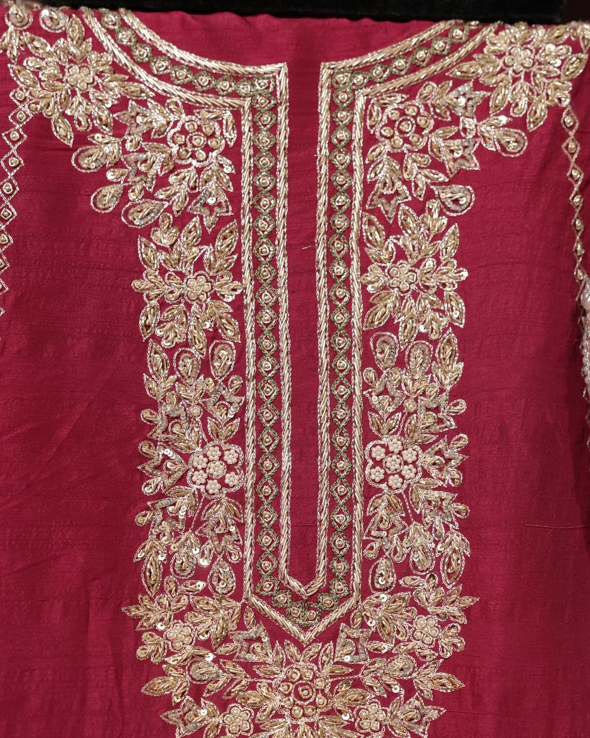 Mumtaz Rani Pink Handcrafted Zardozi Silk Suit — alternate view