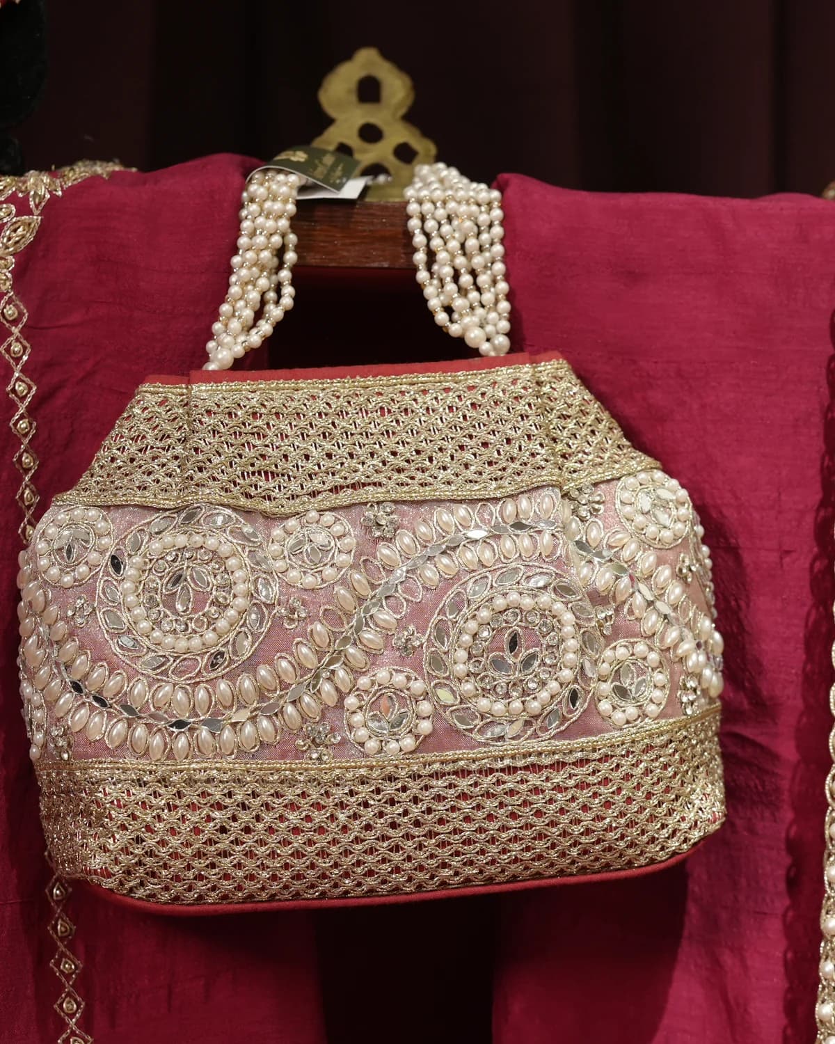 Mumtaz Rani Pink Handcrafted Zardozi Silk Suit thumbnail 5