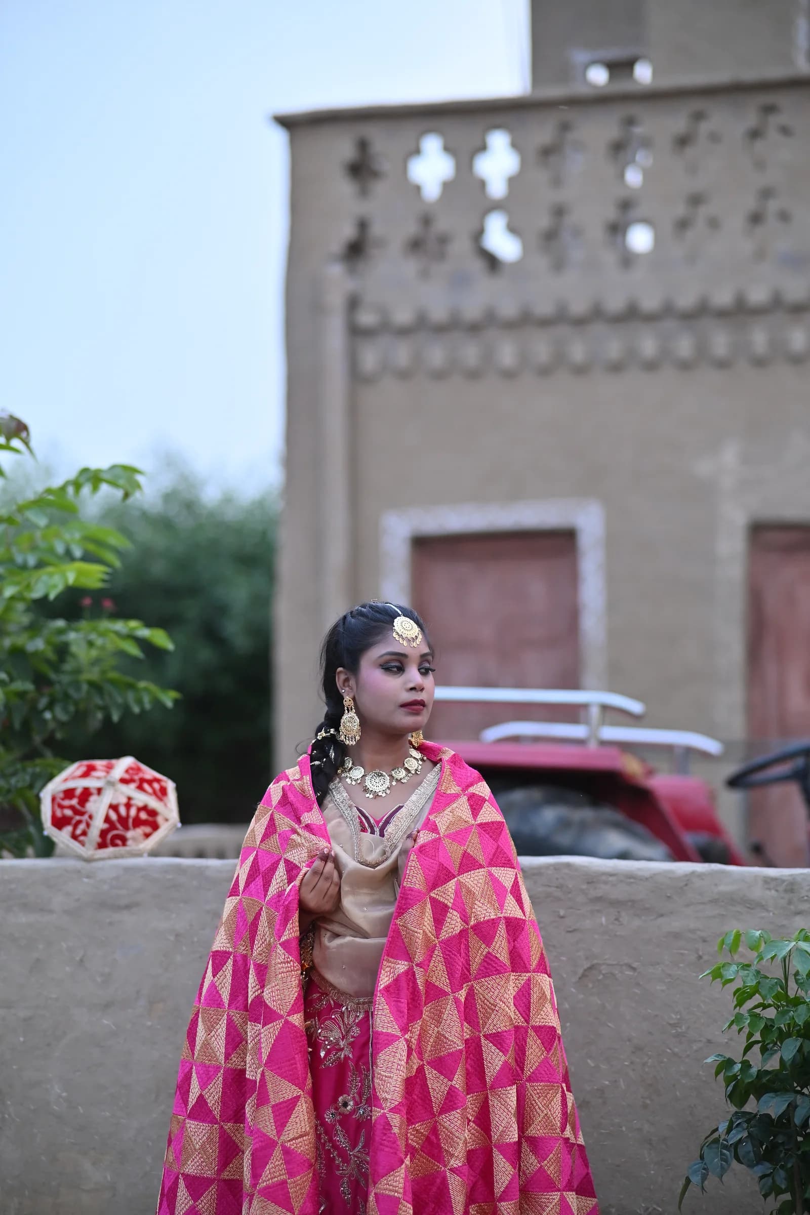 Noorani Rani Pink & Champagne Gold Zardozi Punjabi Salwar Suit thumbnail 3