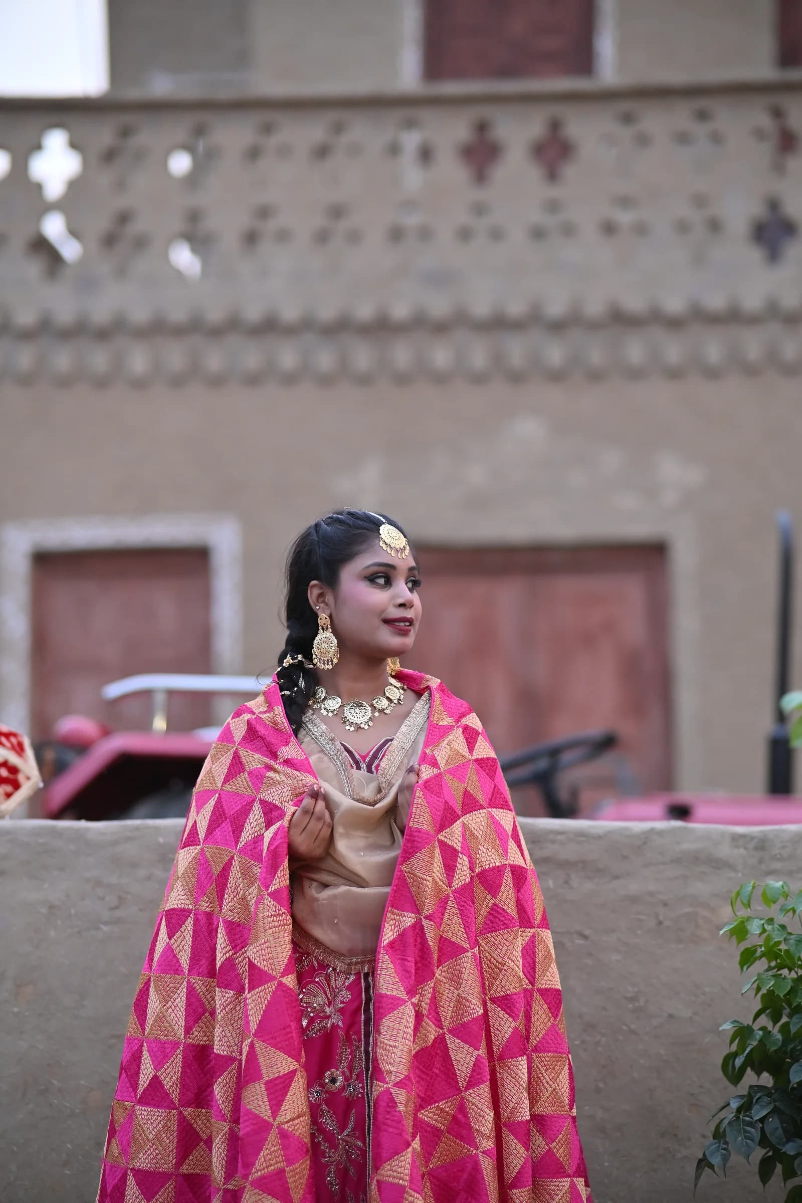 Noorani Rani Pink & Champagne Gold Zardozi Punjabi Salwar Suit thumbnail 4