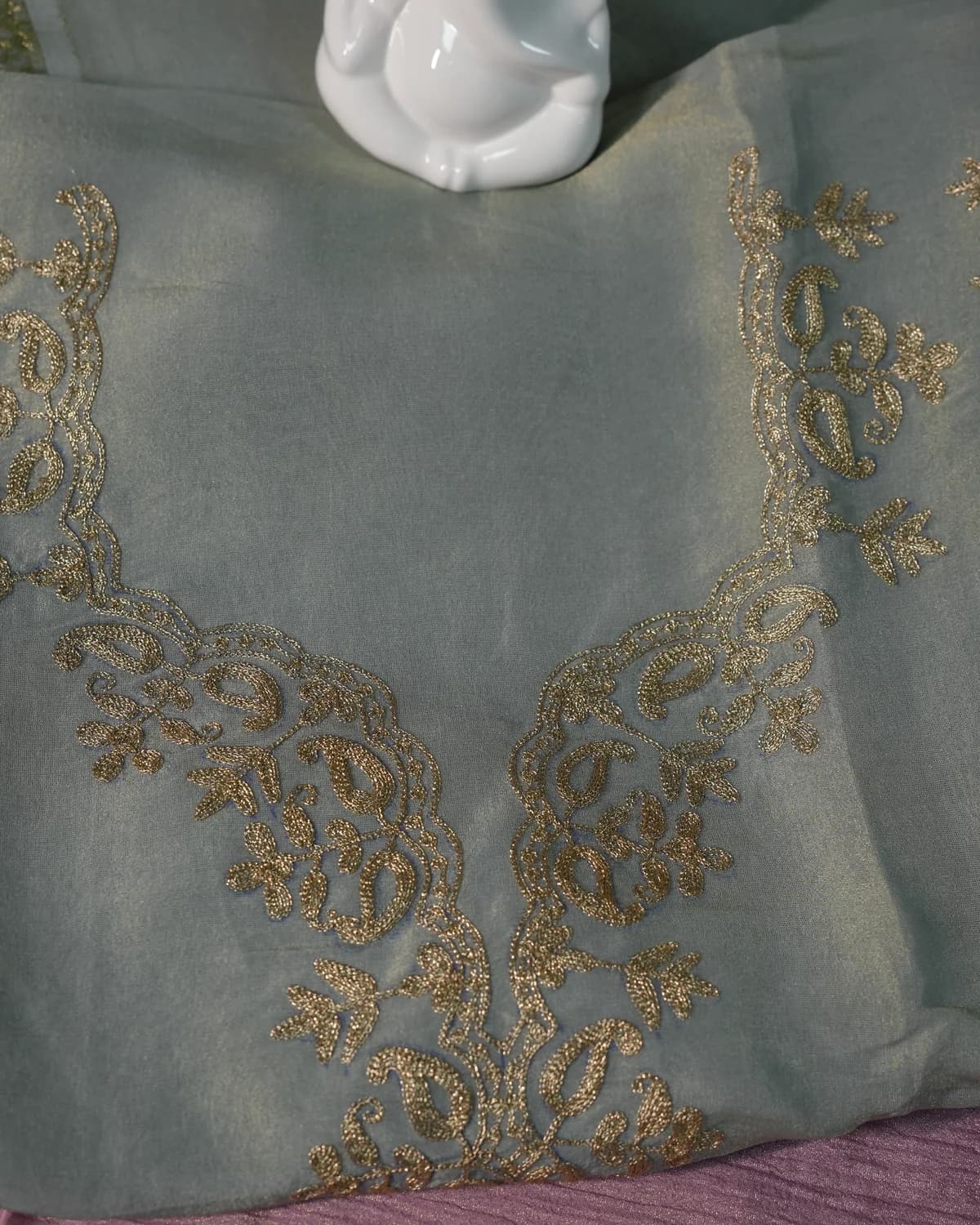 Pariwash Sage Mint Handcrafted Marodi Silk Suit — alternate view