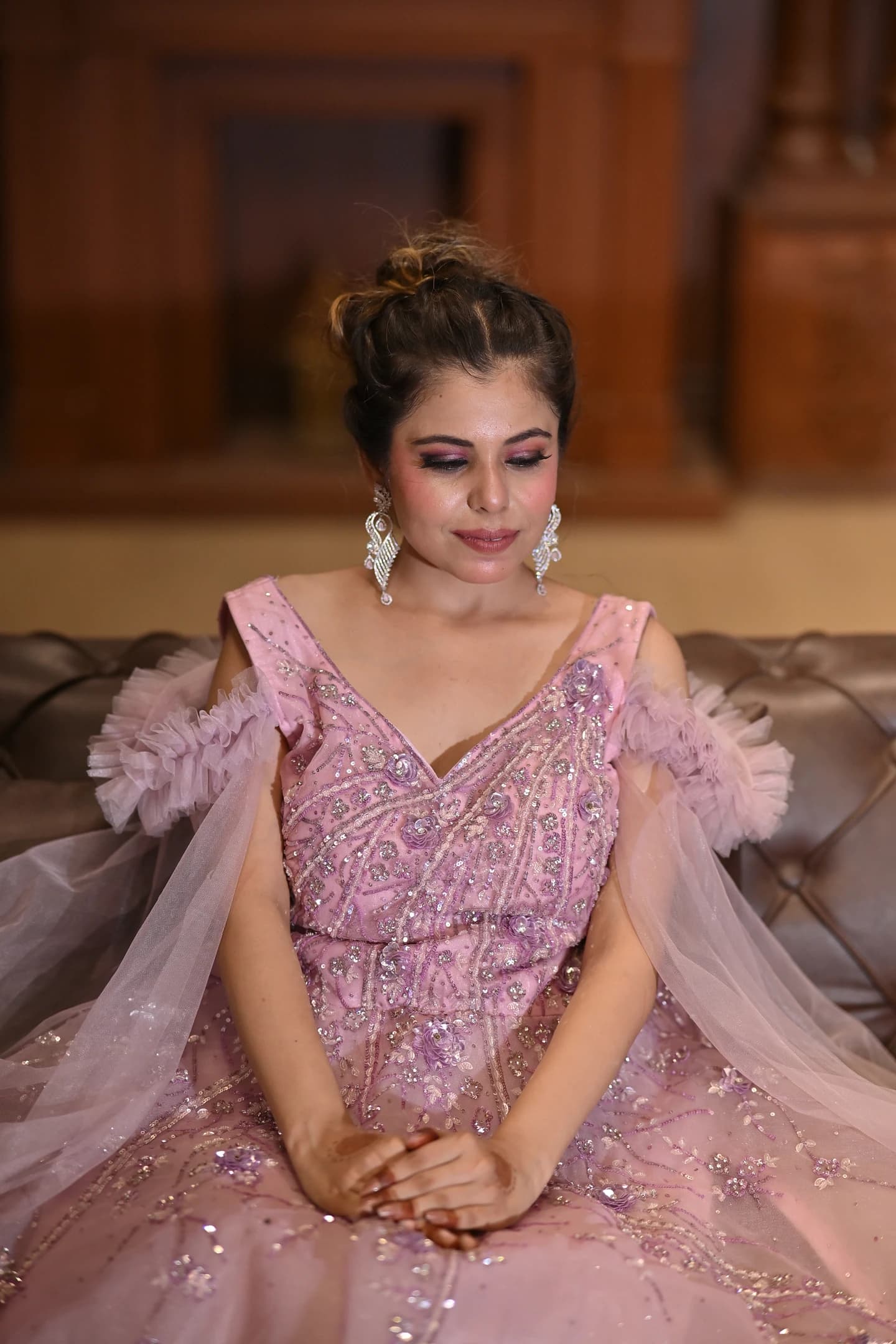 Aria Rose Quartz Couture Reception Ballgown — alternate view