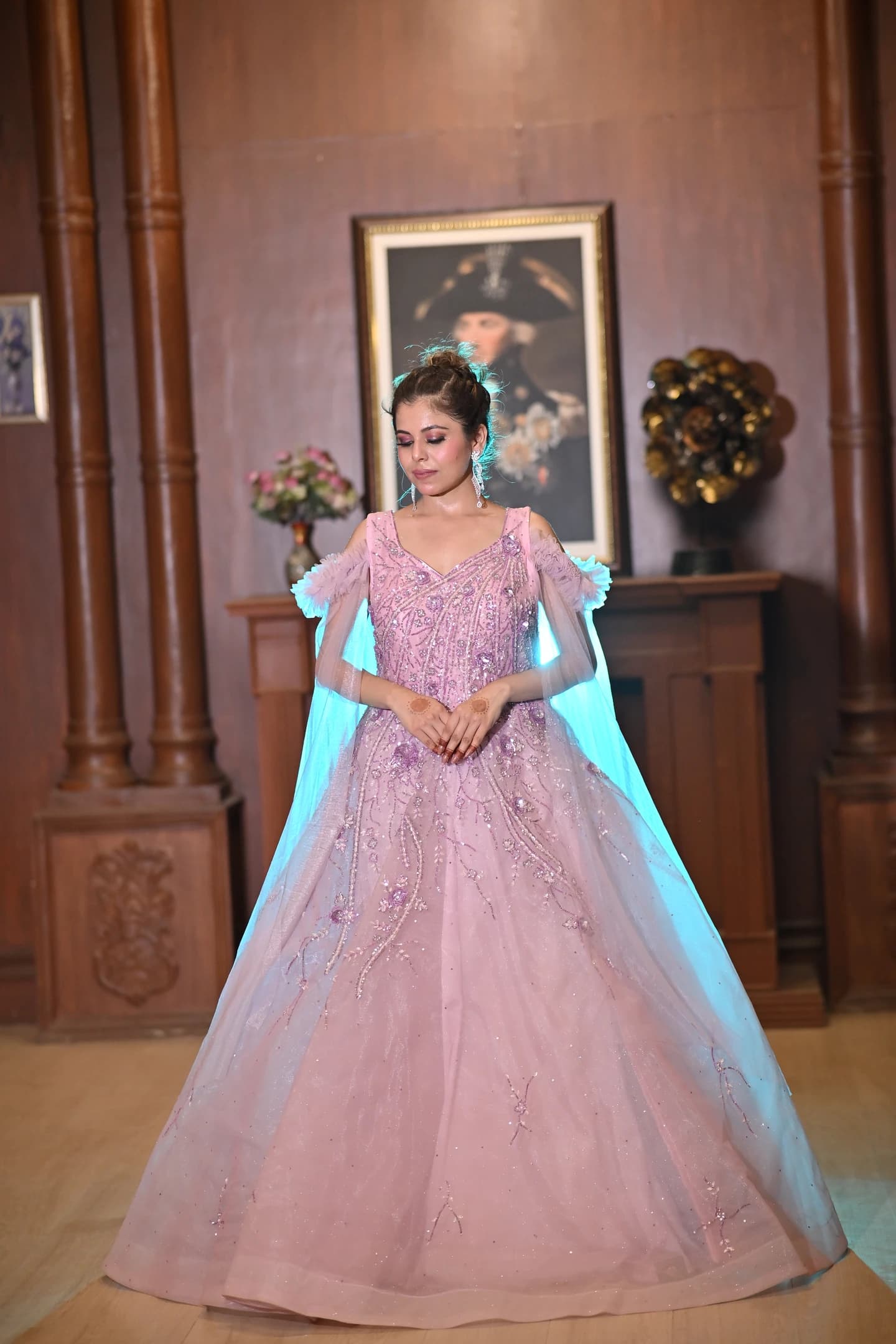 Aria Rose Quartz Couture Reception Ballgown