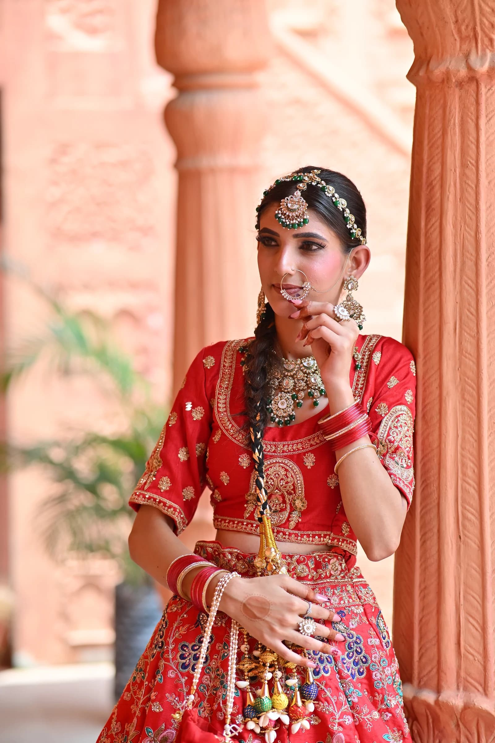 Shahi Sindoori Red & Heritage Zardozi Bridal Lehenga thumbnail 3